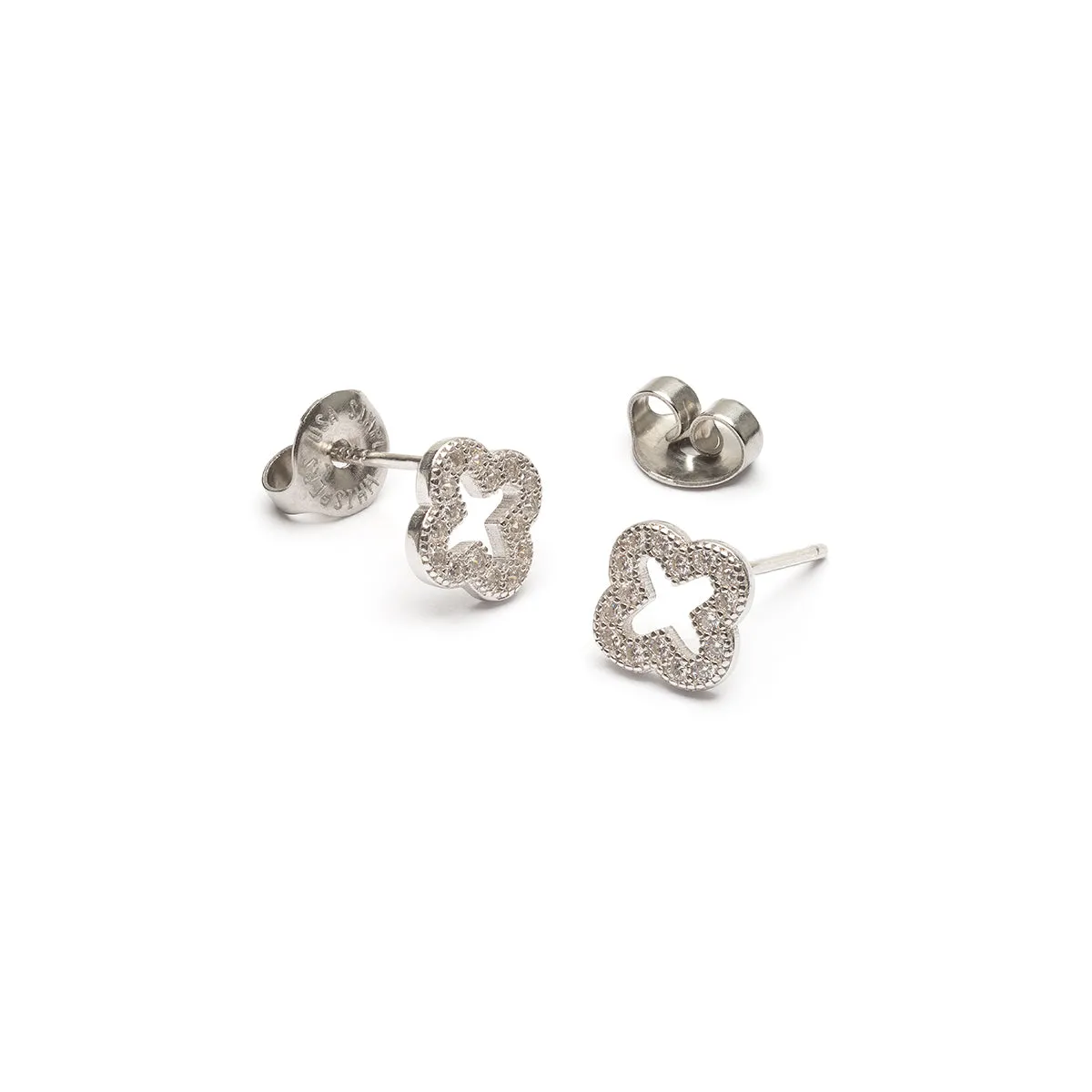 Pave Alhambra Stud Earrings