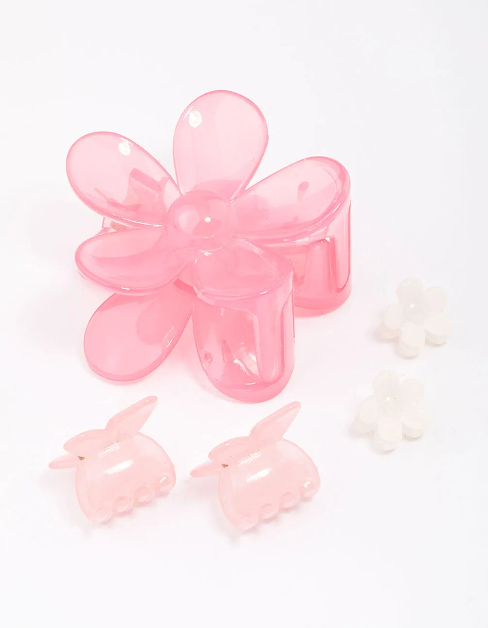 Pink Mixed Daisy Flower Hair Claw Clip 5-Pack