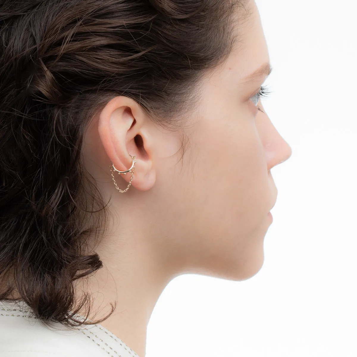"Sea Anemone" Chain Ear Cuff