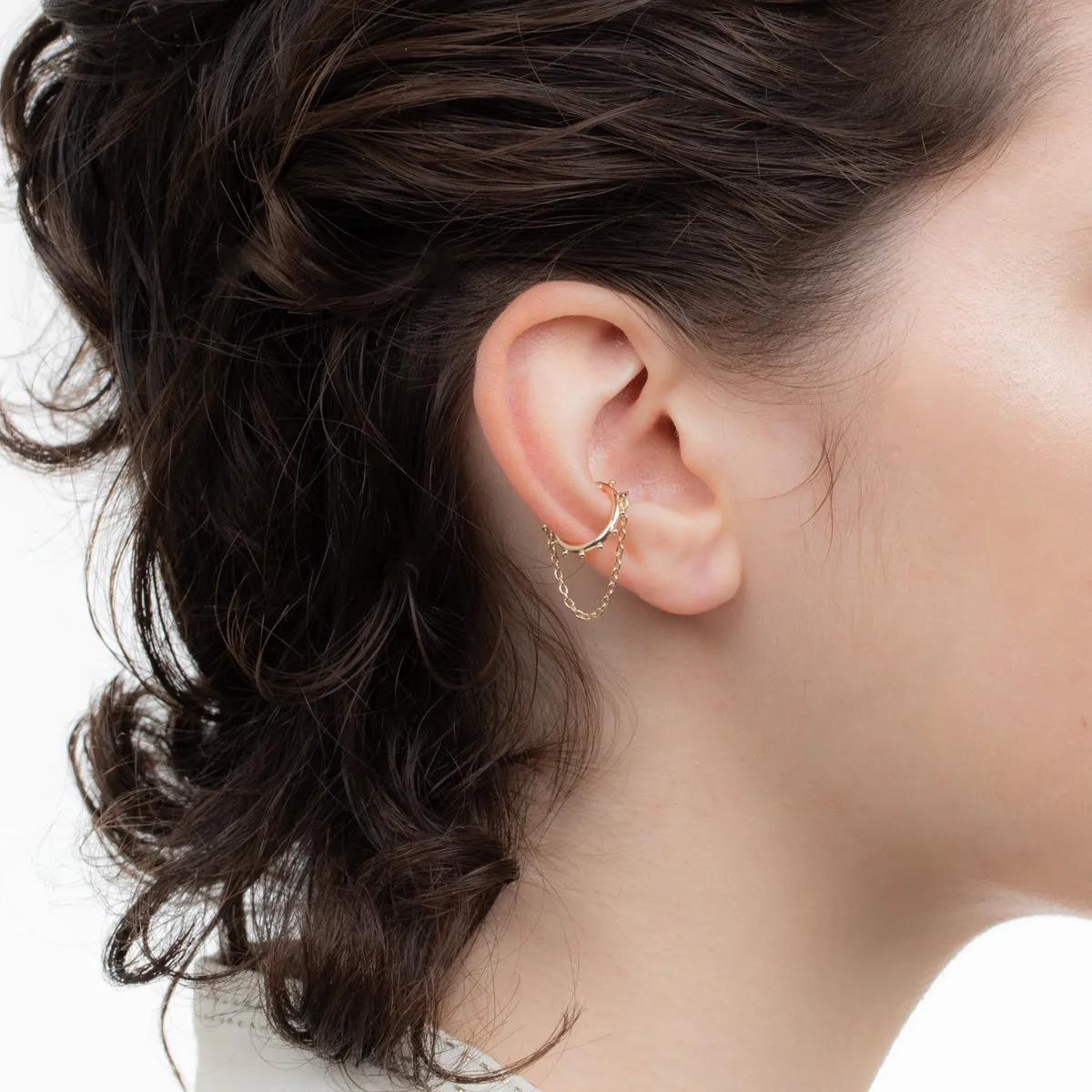 "Sea Anemone" Chain Ear Cuff