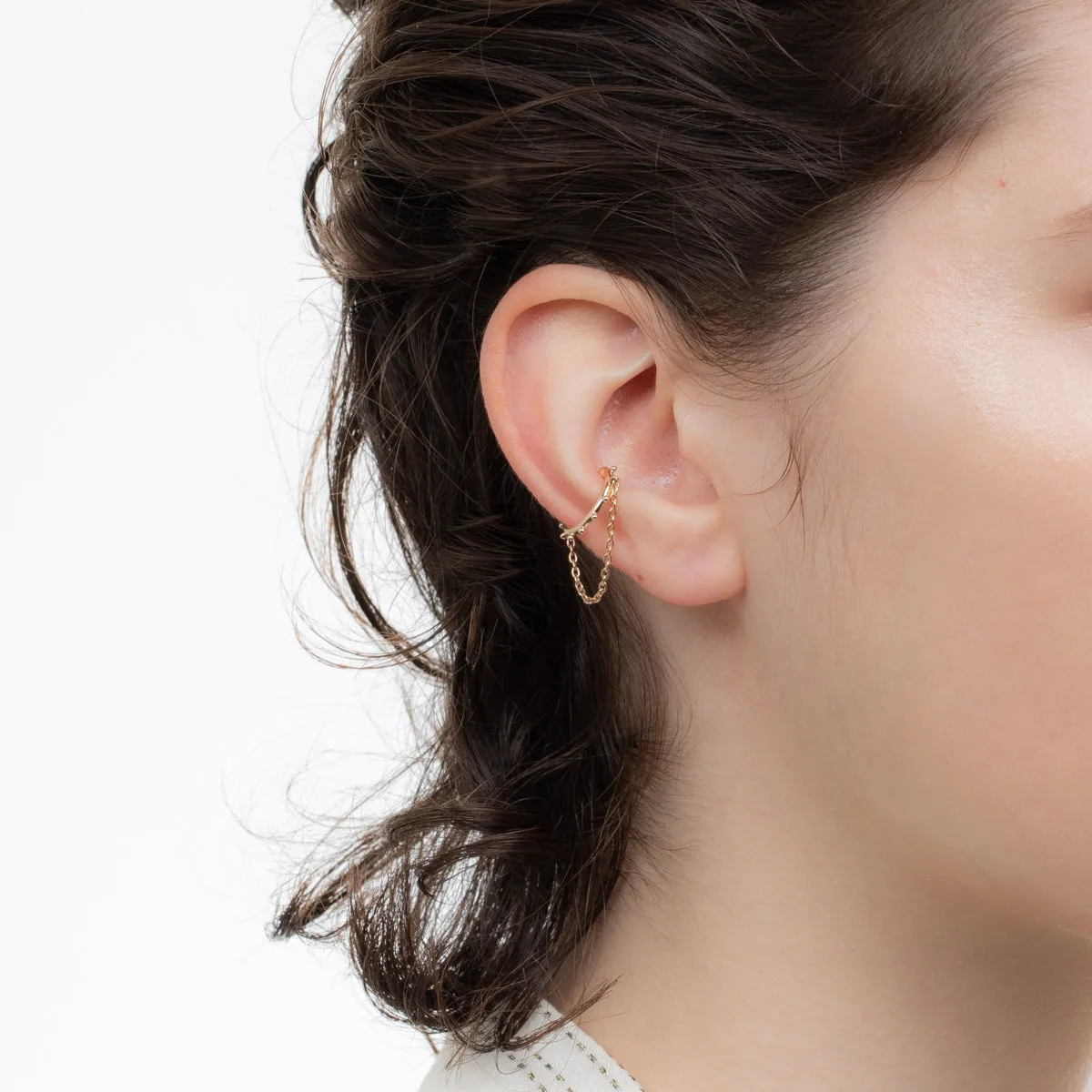 "Sea Anemone" Chain Ear Cuff