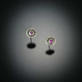 Ruby Disk Stud Earrings