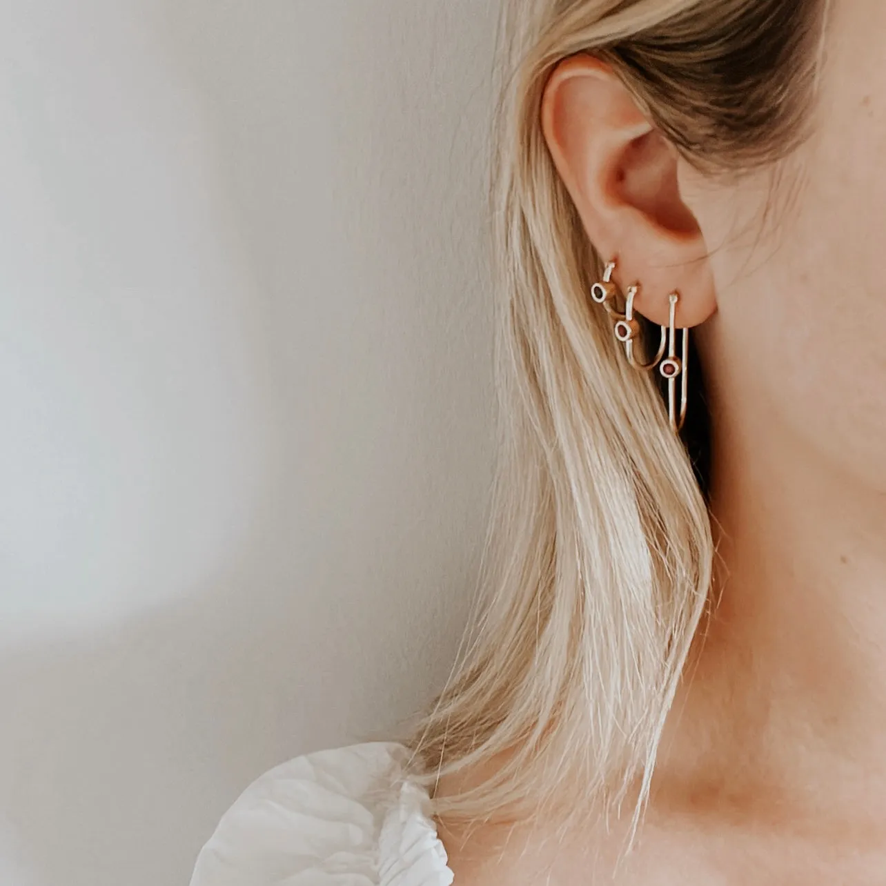 Ruby Elongated Earring