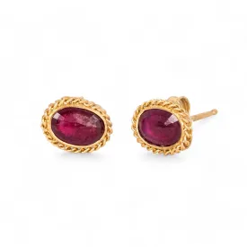 Ruby Oval Stud Earrings