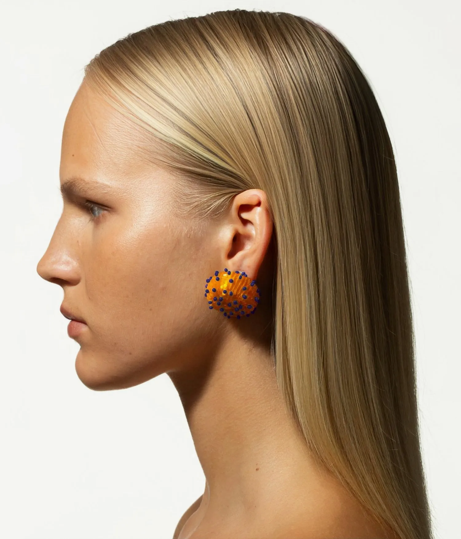SKARBY Purple and Orange Beaded Earrings