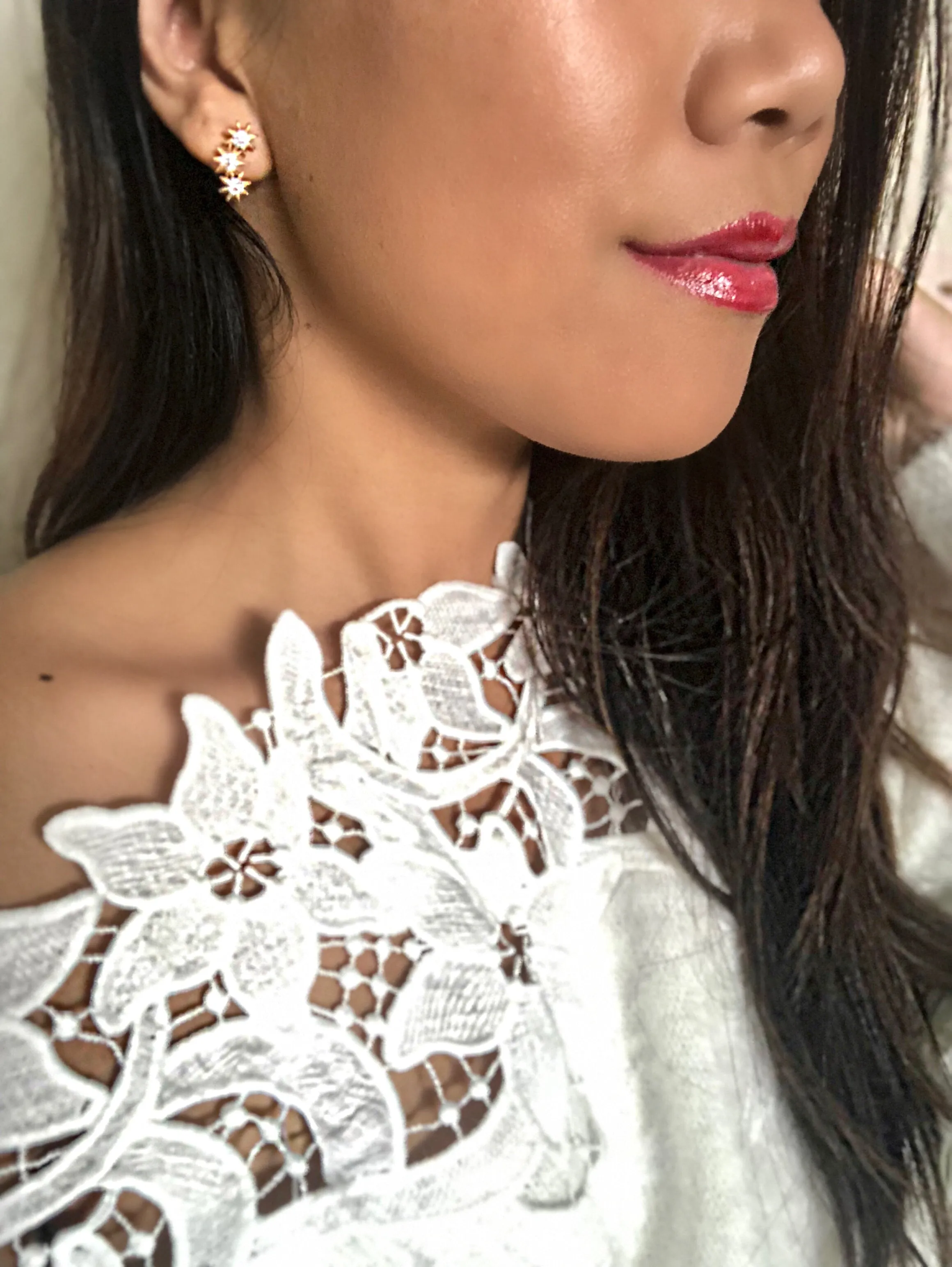 Starlett CZ Triple Star Stud Earrings
