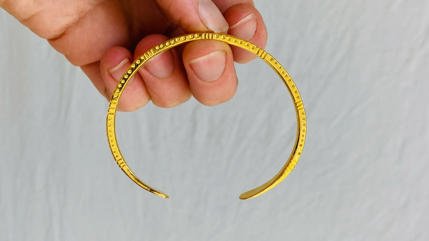 Trio of Golden Bangles. 24kt Gold Plated. Vermeil