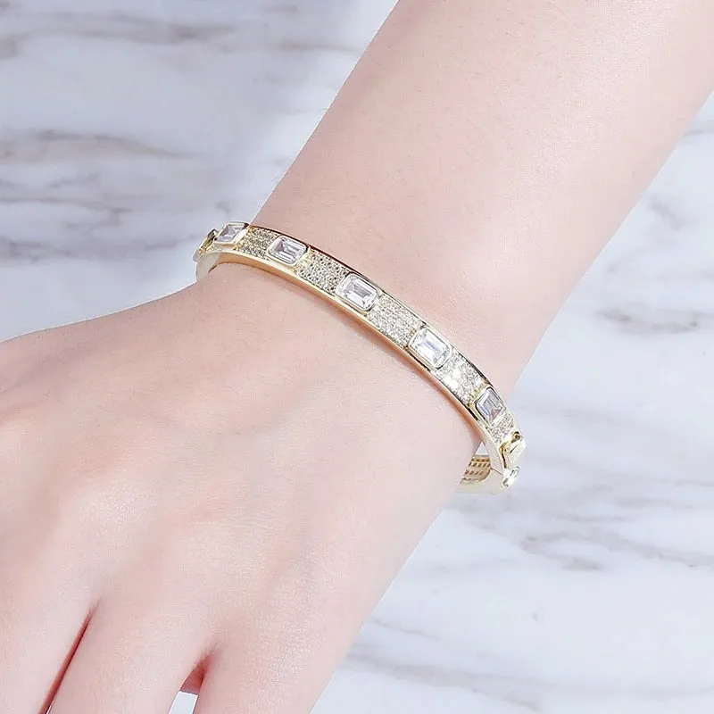 Zircon Cuff Bangle Bracelet